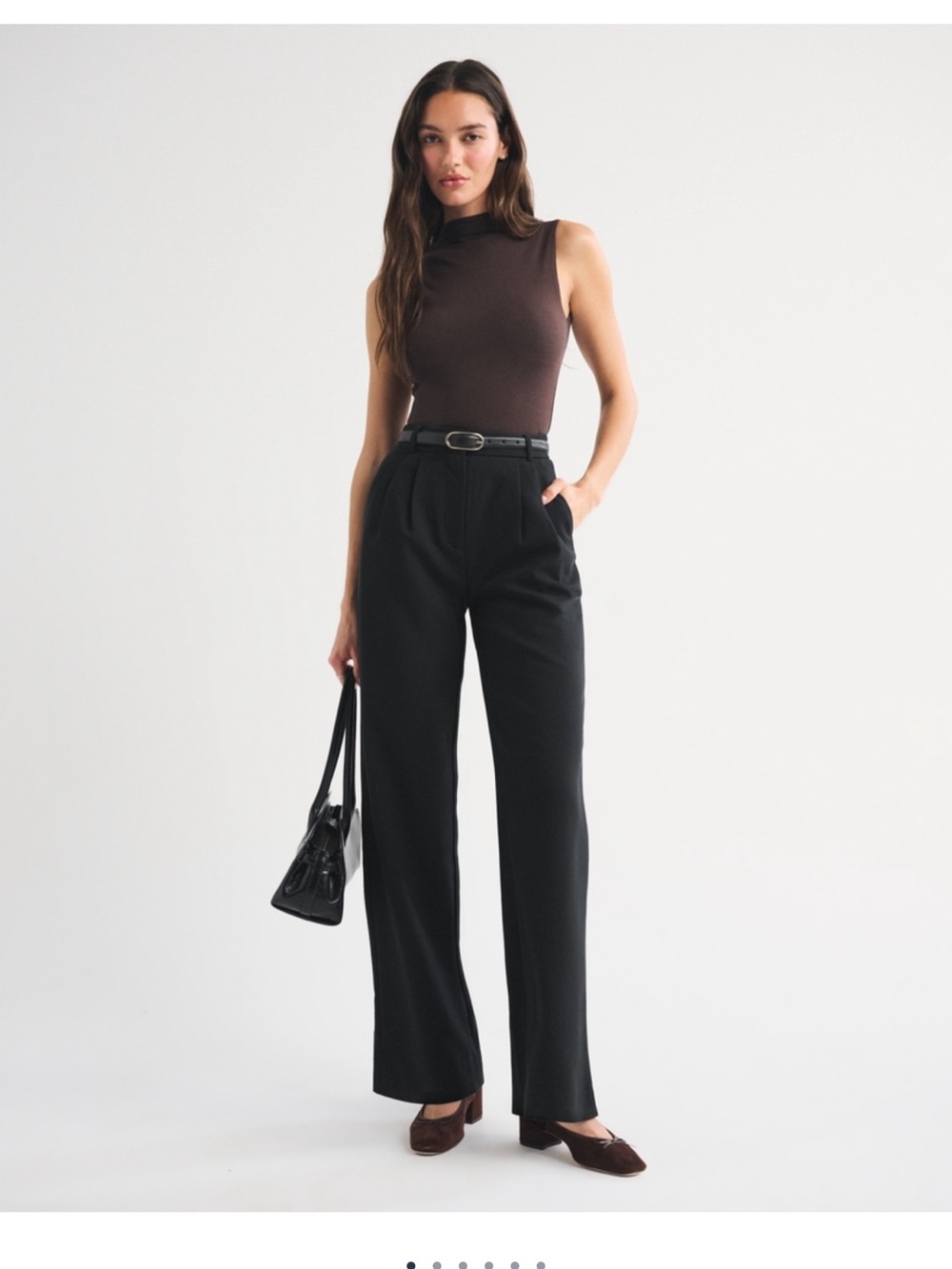Abercrombie & Fitch High-Waist Wide-Leg Pants in Black